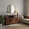 wooden credenza with drawers
